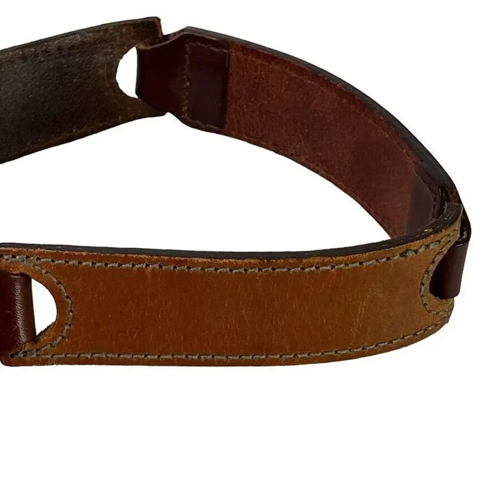 Fossil Womens Leather Brown Tan Gold Tone Buckle Adjustable 1.25